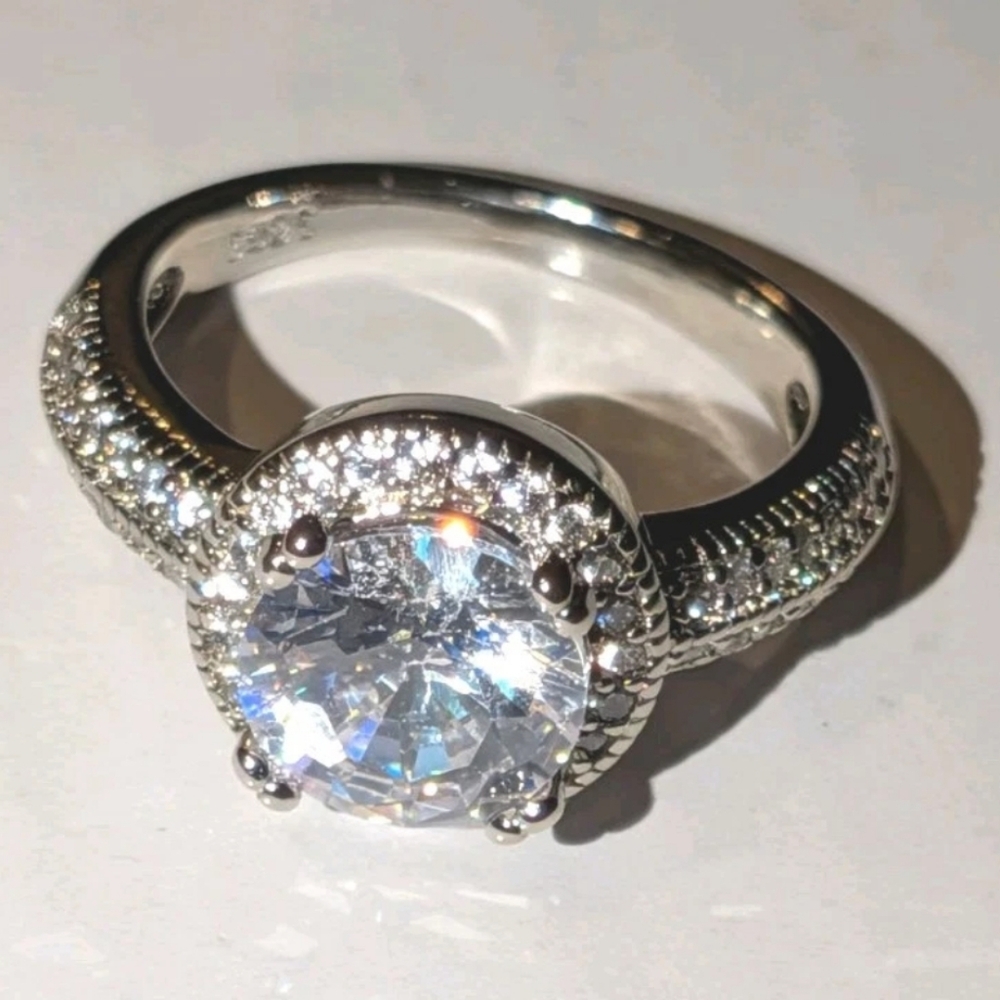 Stunning 3 Ct  Cushion Lab Created Diamond 925 Silver Ring For Men/Women Sz 6 - Picture 4 of 17